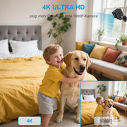 Mini Kamera, 4K HD WLAN Überwachungskamera Innen Für Live Übertragung Handy APP, Wifi Camera Nachtsichtkamera Mit Bewegungsmelder/Lange Batterielaufzeit/Cloud-Speicherplatz
