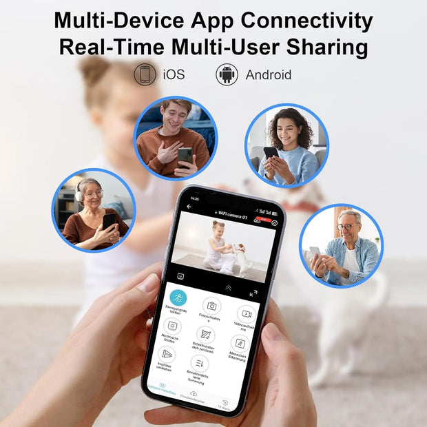 Mini Kamera, 4K HD WLAN Überwachungskamera Innen Für Live Übertragung Handy APP, Wifi Camera Nachtsichtkamera Mit Bewegungsmelder/Lange Batterielaufzeit/Cloud-Speicherplat